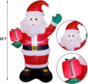 img 2 attached to 6FT Christmas Inflatable Santa Claus with Gift Box – LED Lights Xmas Decorations for Indoor/Outdoor Yard, Garden, Lawn – Holiday Party Decor