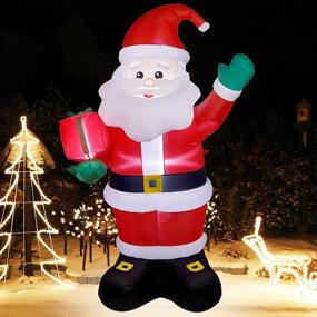 img 4 attached to 6FT Christmas Inflatable Santa Claus with Gift Box – LED Lights Xmas Decorations for Indoor/Outdoor Yard, Garden, Lawn – Holiday Party Decor