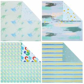 img 2 attached to 🎁 Pastel Wrapping Paper: Reversible, Neutral Baby Boy Shower Gift Wrap for All Occasions - 12 Folded Sheets, 35 X 27.5 inches