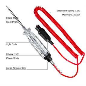 img 2 attached to 🔌 2PCS Heavy Duty Automotive Circuit Tester: Premium Test Light with Extended Spring Test Leads & Sharp Piercing Probe