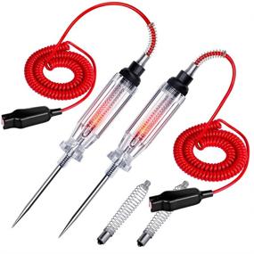 img 4 attached to 🔌 2PCS Heavy Duty Automotive Circuit Tester: Premium Test Light with Extended Spring Test Leads & Sharp Piercing Probe