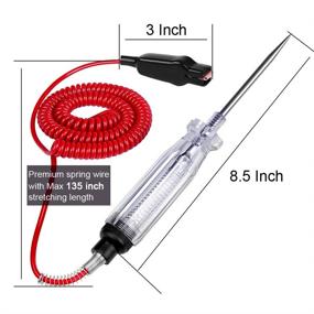img 3 attached to 🔌 2PCS Heavy Duty Automotive Circuit Tester: Premium Test Light with Extended Spring Test Leads & Sharp Piercing Probe