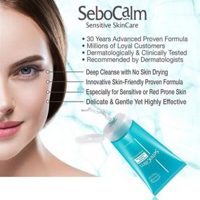 img 3 attached to SeboCalm Vegan Hypoallergenic Sensitive Skin Face Wash - Gentle Facial Cleanser for Combination, Dry, Sensitive, and Oily Skin - Daily Soap for Redness Relief - Women's Facial Wash