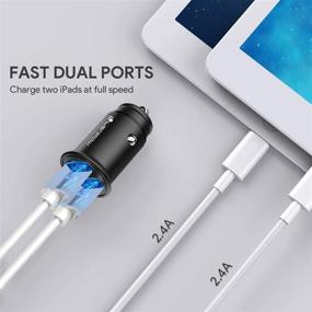 img 1 attached to 🔌 GLBSUNION Car Charger, Aluminum Alloy 4.8A 24W Dual USB Port Fast Charging Adapter Flush Fit for iPhone 12 11 XS Max XR 8 Pro Plus, iPad Mini, Samsung Galaxy S21 S20 Note, LG - All Metal