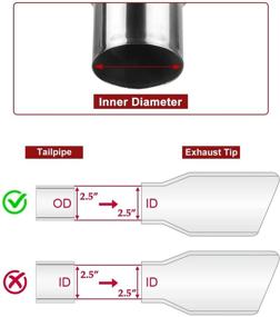 img 2 attached to 🔥 Upower 2.5 Inch Inlet 4 Inch Outlet Blue Burnt Exhaust Tip - Double Wall Straight Cut 304 SS Weld On (Pack of 2)