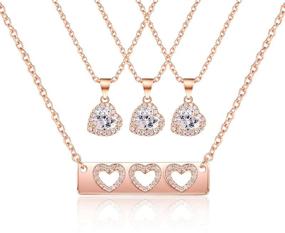 img 4 attached to 👩 Tarsus Mother Daughter Cubic Zirconia Love Heart Necklace Set: Perfect Mother's Day Gifts for Mom and Daughter