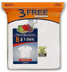 img 1 attached to 👕 Fruit of the Loom Boys' 8-Pack White 100% Cotton Crew T-Shirts - XS Size (Height 41"-44")