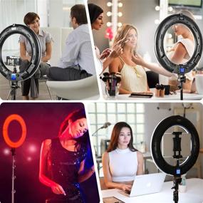 img 2 attached to 18-inch RGB Ring Light Kit with Stand: Dimmable LED Circle Ring Light for Studio Photography, Video Recording, YouTube, Vimeo, Live Streaming – Adjustable Color Temperature from 2500K to 8500K