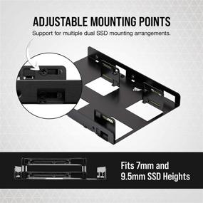 img 2 attached to 💽 Corsair Black CSSD-BRKT2 Dual SSD Mounting Bracket - 3.5 Inch