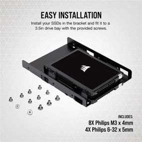 img 1 attached to 💽 Corsair Black CSSD-BRKT2 Dual SSD Mounting Bracket - 3.5 Inch