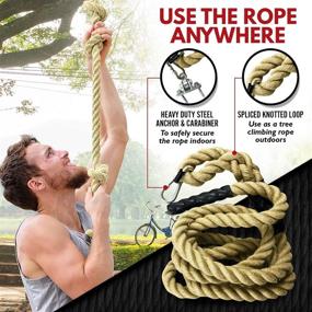 img 3 attached to ⚙️ Convenient Fitness Rope for Gym, Military Exercise, Home Workouts - Easy Installation with Mounting Hardware - 1.5" Thickness - Length Options: 15/20/25 Feet - Ideal for Indoor and Outdoor Training