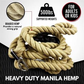 img 1 attached to ⚙️ Convenient Fitness Rope for Gym, Military Exercise, Home Workouts - Easy Installation with Mounting Hardware - 1.5" Thickness - Length Options: 15/20/25 Feet - Ideal for Indoor and Outdoor Training