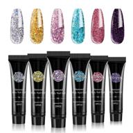 набор гелевых гелей vrenmol poly nails gel glitter builder: супер блестящее алмазное покрытие для модного самостоятельного маникюра в домашних условиях логотип