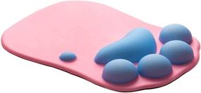 img 4 attached to Cute 3D Cat Paw Mouse Pad with Soft Silicone Wrist Rest Support Cushion - Non-Slip Ergonomic Comfort Mouse Mat - Office, Home, Computer, Mac Laptop, Gaming Desk Decor Mousepad - Pink (10.7×8.0)