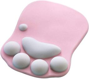 img 3 attached to Cute 3D Cat Paw Mouse Pad with Soft Silicone Wrist Rest Support Cushion - Non-Slip Ergonomic Comfort Mouse Mat - Office, Home, Computer, Mac Laptop, Gaming Desk Decor Mousepad - Pink (10.7×8.0)