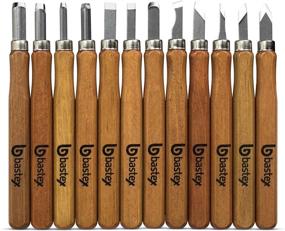 img 3 attached to Bastex Carbon Steel Wood Carving Chisel Kit Set for Kids and Beginners – Ideal Knives for Woodworking and Engraving. Equipped with Ergonomic Wood Handles for Easy Usage.