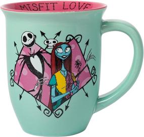 img 4 attached to ☕️ Disney's Nightmare Before Christmas Misfit Love Mug: 16 oz Wide Rim Ceramic, Blue