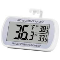 🌡️ waterproof digital refrigerator thermometer - large lcd display, max/min record - ideal for fridge, freezer, and room logo