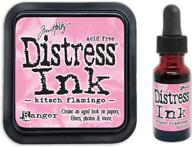 🌸 tim holtz distress kitsch flamingo february 2021 release: ink pad and reinker bundle - a must-have for distress ink lovers! logo