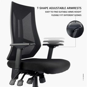 img 2 attached to 🔥 Clearance Sale: Ergonomic Black Office Chair with Adjustable Arms, Mesh Back, and Swivel Feature