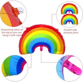 img 1 attached to Набор больших фольгированных шариков радуги: 6 штук фольгированных шаров радуги из миляра для украшения дня рождения, вечеринки в честь рождения ребенка и свадьбы.