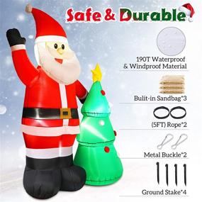 img 2 attached to 🎄 5FT Inflatable Christmas Tree and Santa Claus Decoration for Yard and Indoor Use