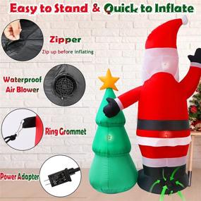 img 1 attached to 🎄 5FT Inflatable Christmas Tree and Santa Claus Decoration for Yard and Indoor Use