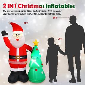 img 3 attached to 🎄 5FT Inflatable Christmas Tree and Santa Claus Decoration for Yard and Indoor Use
