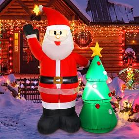 img 4 attached to 🎄 5FT Inflatable Christmas Tree and Santa Claus Decoration for Yard and Indoor Use
