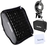 📸 godox s type bracket bowens holder s mount holder with foldable 40x40cm softbox and honeycomb grid kit for flash camera studio photography – including bag logo