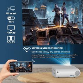 img 3 attached to 🎥 2021 Обновленный портативный мини-проектор Salange WiFi для открытых просмотров - совместим с iPhone, iPad, Android-телефонами, Roku, HDMI, ноутбуками - идеально подходит для домашнего кинотеатра и игр.