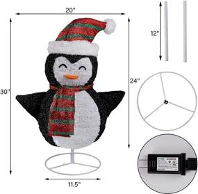 img 3 attached to YOFIT 2.5 Ft Lighted Pop-up Christmas Penguin Decorations - 45 LED Light-up Collapsible Penguin for Home Indoor Outdoor Holiday Xmas Party Decor