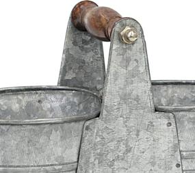 img 3 attached to 🏺 Stonebriar Conservatory Antique Galvanized Double Bucket: Vintage Charm and Versatile Storage Solution