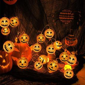 img 3 attached to 🎃 Spooky Halloween String Lights: 10ft 15 LEDs Pumpkin Jack-O-Lantern Decorations