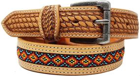 img 3 attached to 🌸 Exquisite Unisex Western Floral Full Grain Leather Men's Accessories and Belts: Timeless Elegance and Quality