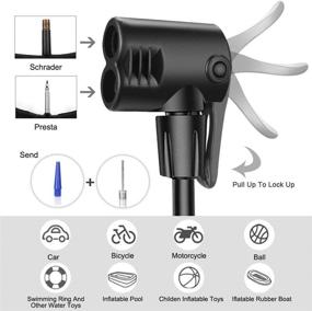 img 3 attached to 🚲 Emoly Mini Bike Pump - Portable Foot Activated Bicycle Pump with Universal Presta and Schrader Valve, High Pressure up to 120PSI - Ideal for Mountain Bike, Basketballs, Footballs - Blue