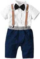 💼 gentleman toddler boy shirt and overall set: bowtie suspender included! logo