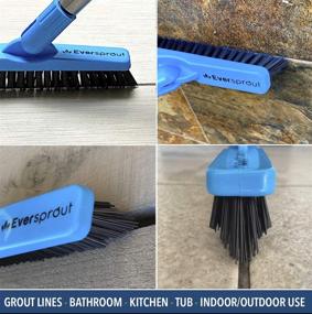 img 1 attached to 🧽 EVERSPROUT Pro Grout Brush Scrubber - Strong V-Shaped Bristles for Corners & Stubborn Grime - Swivel Design for Shower Tiles, Kitchen, Bathroom, and Outdoor Concrete - Convenient Twist-on Attachment (Pole Not Included)