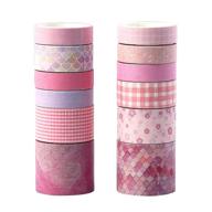 molshine set of 12 rolls washi masking 🍒 tape: craft, decorate, and celebrate with cherry pink party series logo