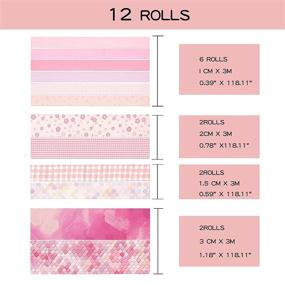 img 1 attached to Molshine Set of 12 Rolls Washi Masking 🍒 Tape: Craft, Decorate, and Celebrate with Cherry Pink Party Series