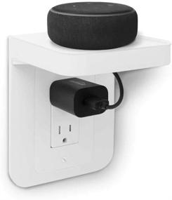 img 4 attached to 🔌 ALLICAVER Outlet Shelf with Cable Management - Space Saving Solution for Google Home, Homepod Mini, Smart Speakers, Cellphones, Electric Toothbrush and More (White Decora)