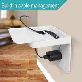 img 3 attached to 🔌 ALLICAVER Outlet Shelf with Cable Management - Space Saving Solution for Google Home, Homepod Mini, Smart Speakers, Cellphones, Electric Toothbrush and More (White Decora)