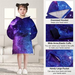 img 1 attached to Oversized Wearable Blanket Sweatshirt Pullover Bedding in Kids' Bedding