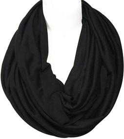 img 2 attached to Wrapables Jersey Infinity Scarf Black