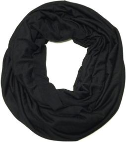 img 4 attached to Wrapables Jersey Infinity Scarf Black