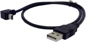 img 3 attached to 💻 CY Mini USB to USB Cable: High-Speed 5Pin USB-A to Mini USB-B Data Cable with Up Angled Connector