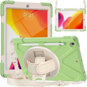 img 4 attached to ZenRich iPad 8th Gen Case 2020 with Pencil Holder, Kickstand, Hand Strap & Shoulder Strap - Matcha Green