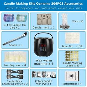 img 3 attached to 🕯️ HSJL Candle Making Kit with Electric Wax Melter, Easy Pour Spout and Temperature Control - Perfect DIY Supplies for Adults, Kids, and Beginners