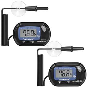 img 4 attached to VIVOSUN 2-Pack LCD Digital Aquarium Thermometer Fish Tank Water Terrarium Temperature Gauge with Suction Cup for Turtles