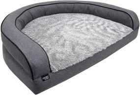 img 4 attached to 🐾 Premium SportPet Designs Sofa Lounge Pet Bed with Washable Cover, Reversible Blanket, Water-Resistant Liner, and Top Memory Foam